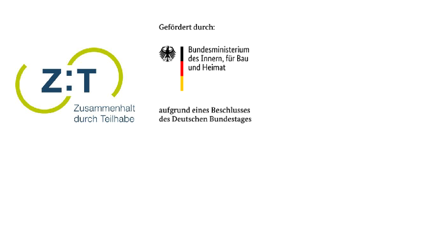 Logos Zusammenhalt durch Teilhabe und BMI