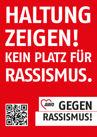 Aufkleber mit dem Aufdruck: Haltung zeigen! Kein Platz für Rassismus.