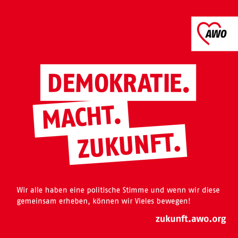 Social Media Kachel Demokratie. Macht. Zukunft.